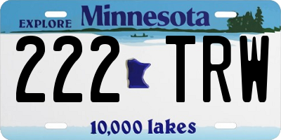 MN license plate 222TRW