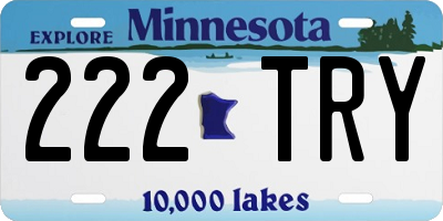 MN license plate 222TRY