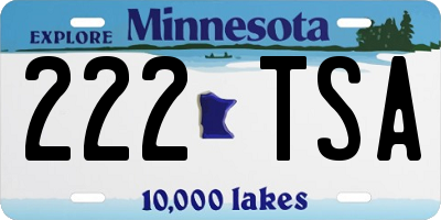 MN license plate 222TSA