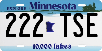 MN license plate 222TSE