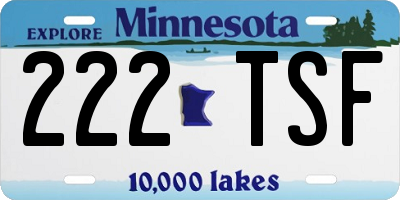 MN license plate 222TSF