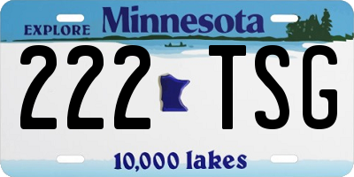 MN license plate 222TSG