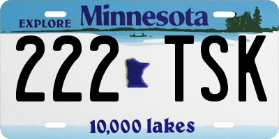 MN license plate 222TSK