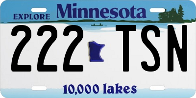MN license plate 222TSN