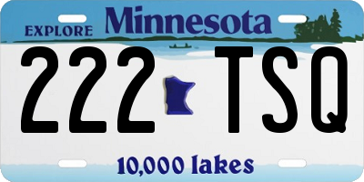 MN license plate 222TSQ