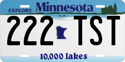 MN license plate 222TST