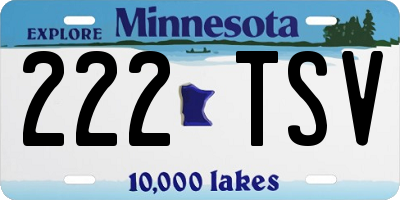 MN license plate 222TSV