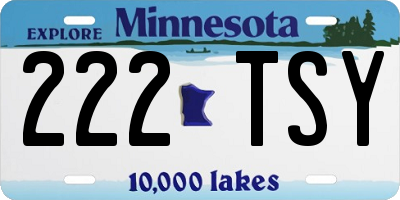 MN license plate 222TSY