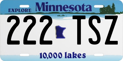 MN license plate 222TSZ