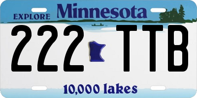 MN license plate 222TTB