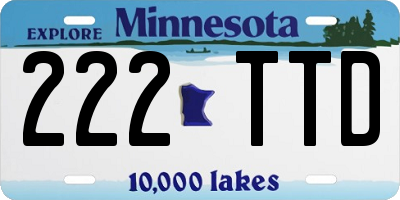 MN license plate 222TTD