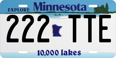 MN license plate 222TTE