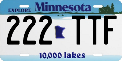 MN license plate 222TTF