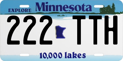 MN license plate 222TTH
