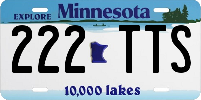 MN license plate 222TTS