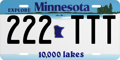 MN license plate 222TTT