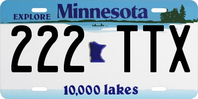 MN license plate 222TTX