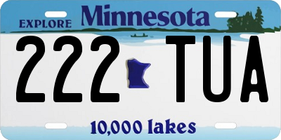 MN license plate 222TUA