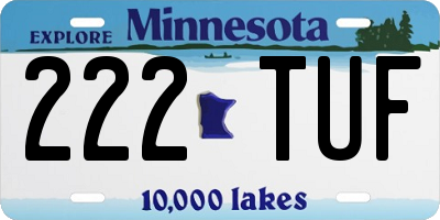 MN license plate 222TUF