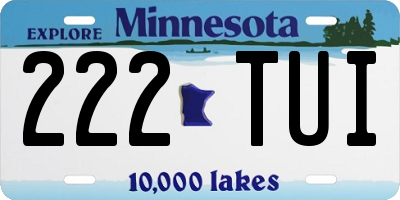 MN license plate 222TUI