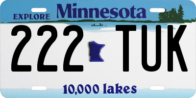 MN license plate 222TUK
