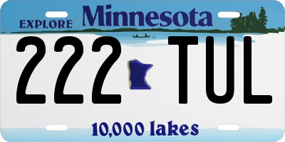 MN license plate 222TUL