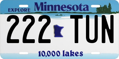 MN license plate 222TUN