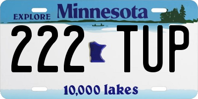 MN license plate 222TUP