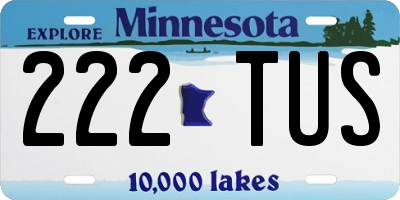 MN license plate 222TUS