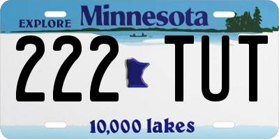 MN license plate 222TUT