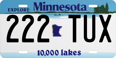 MN license plate 222TUX