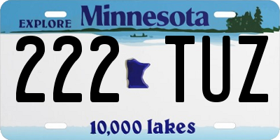MN license plate 222TUZ