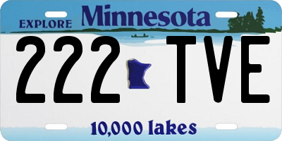 MN license plate 222TVE