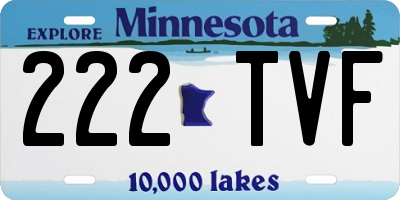 MN license plate 222TVF