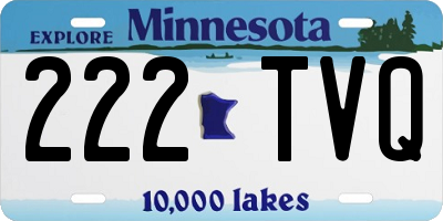 MN license plate 222TVQ