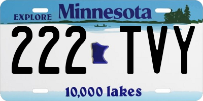 MN license plate 222TVY