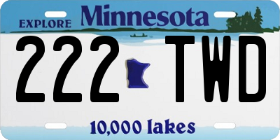MN license plate 222TWD