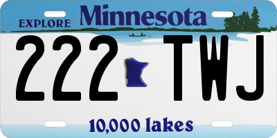 MN license plate 222TWJ