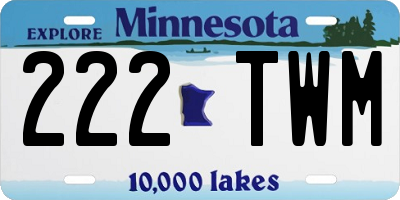 MN license plate 222TWM