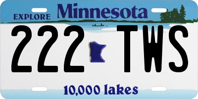 MN license plate 222TWS