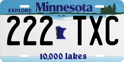 MN license plate 222TXC