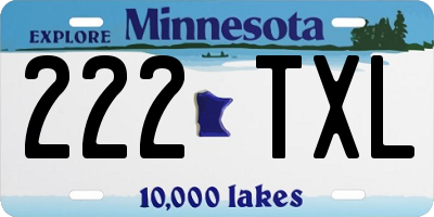 MN license plate 222TXL
