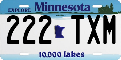 MN license plate 222TXM