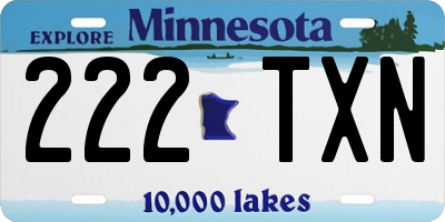 MN license plate 222TXN