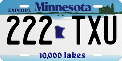 MN license plate 222TXU