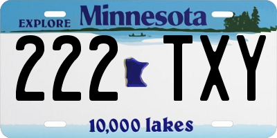 MN license plate 222TXY