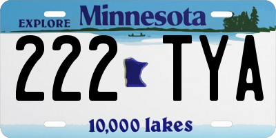 MN license plate 222TYA