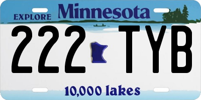 MN license plate 222TYB