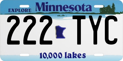 MN license plate 222TYC