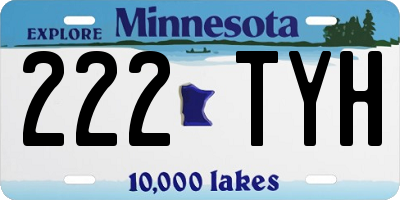 MN license plate 222TYH